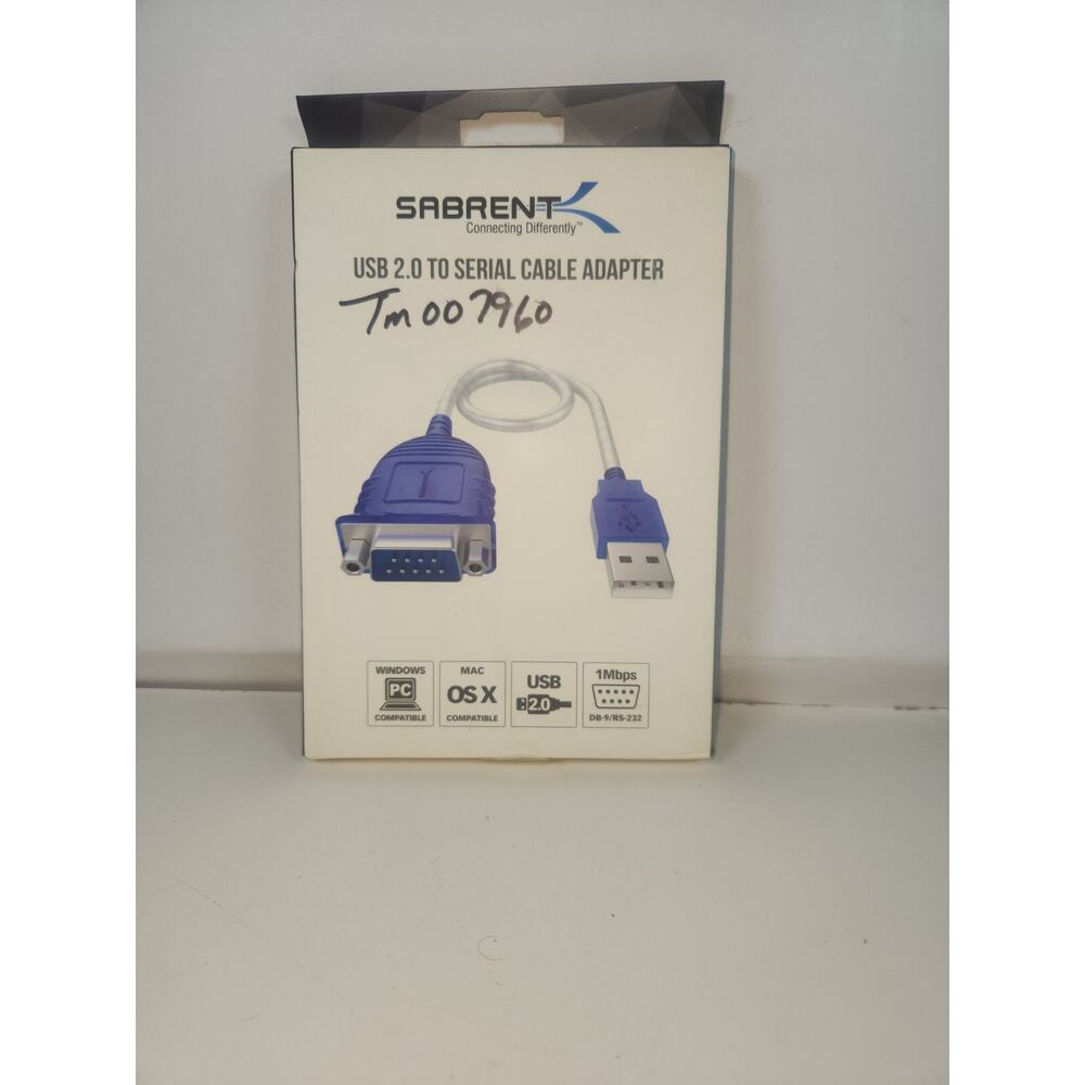 SABRENT CB-DB9P USB 2.0 TO SERIAL CABLE ADAPTER DB9 RS-232 FOR PC/MAC NEW